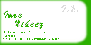 imre mikecz business card